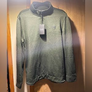 Under Armour Men's Teal Storm Sweater Fleece Pullover Quarter Zip Sz L-Golf Wear